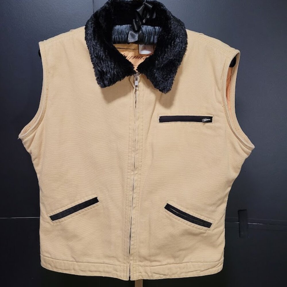 Ethyl Art-to-Wear Cotton WINE Zip-Up Vest Jacket Sz M